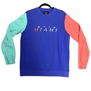 Pacsun's Men's Retro Miami Colorblock Crewneck Sweatshirt Size Small